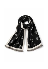 collezione alessandro® - Schal Herz warmer Wendeschal mit Herzmotiv - schwarz