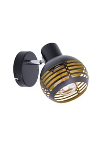 näve Leuchten - 1er Wand-/Deckenleuchte/Spot "CASCO" H: 15cm - schwarz-gold