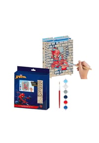 MARVEL - Spiderman Holzfiguren zum Ausmalen Bastelset für Kinder DIY Malspielze - Mehrfarbig 21x21x2 cm