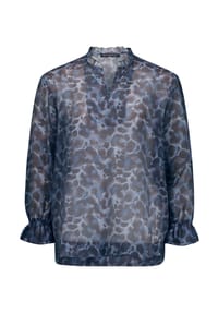 BETTY BARCLAY - Chiffonbluse mit Animalprint - Blau/Braun