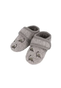 maximo® - Lauflernschuhe Dinos Klettverschluss, Anti-Rutsch-Sohle - graumeliert