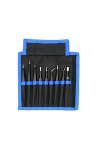 COFI - 9-tlg. Pinzetten-Set aus hochwertigem Edelstahl ideal geeignet - Schwarz OneSize