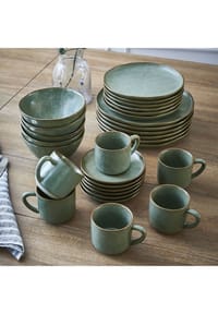 LOBERON Geschirr 30er Set Biarré türkis/braun Geschirr Sets