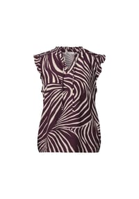Street One - Shirt, Split-Neck, für Damen - 27820 RUSTIC ROUGE