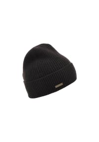 SEEBERGER - Cashmere Beanie mit Aufschlag in Rippen-Muster 18300-2 - 14 RAUCHGRAU