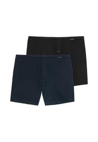 SCHIESSER - Boxershorts 2er Pack Singel-Jersey - Dunkelblau