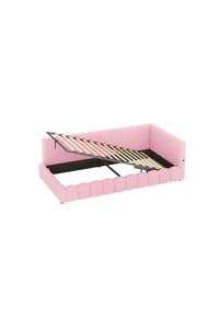 KOMHTOM - Kinderbett 90x200cm mit Lattenrost (ohne Matratze), mit LED-Lichtleiste - Rosa - Rosa