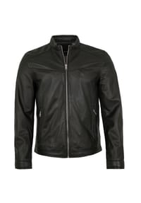 JILANI - Herren Lederjacke Lammnappa voll Anilinleder schwarz - schwarz
