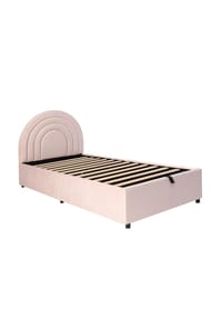 KOMHTOM - Polsterbett 90x200 cm, rosa, mit Lattenrost & Kopfteil - Rosa