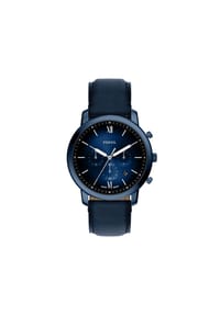 FOSSIL Neutra - Fossil Herrenuhr Neutra Chronograph, marineblaues Lederarmband, FS6168 - Blau