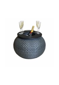COOTAB COOLER TABLE - Beistelltisch mit Acryl-Kühler Milano 40 cm - Anthrazit/Champagner
