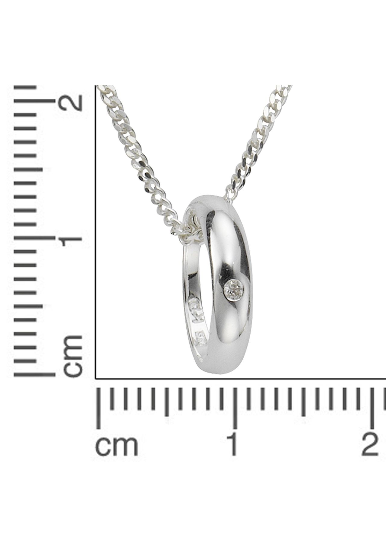 zeeme KIDS Halskette 925/- Sterling Silber 1 Diamant 0,01 ct. | GALERIA