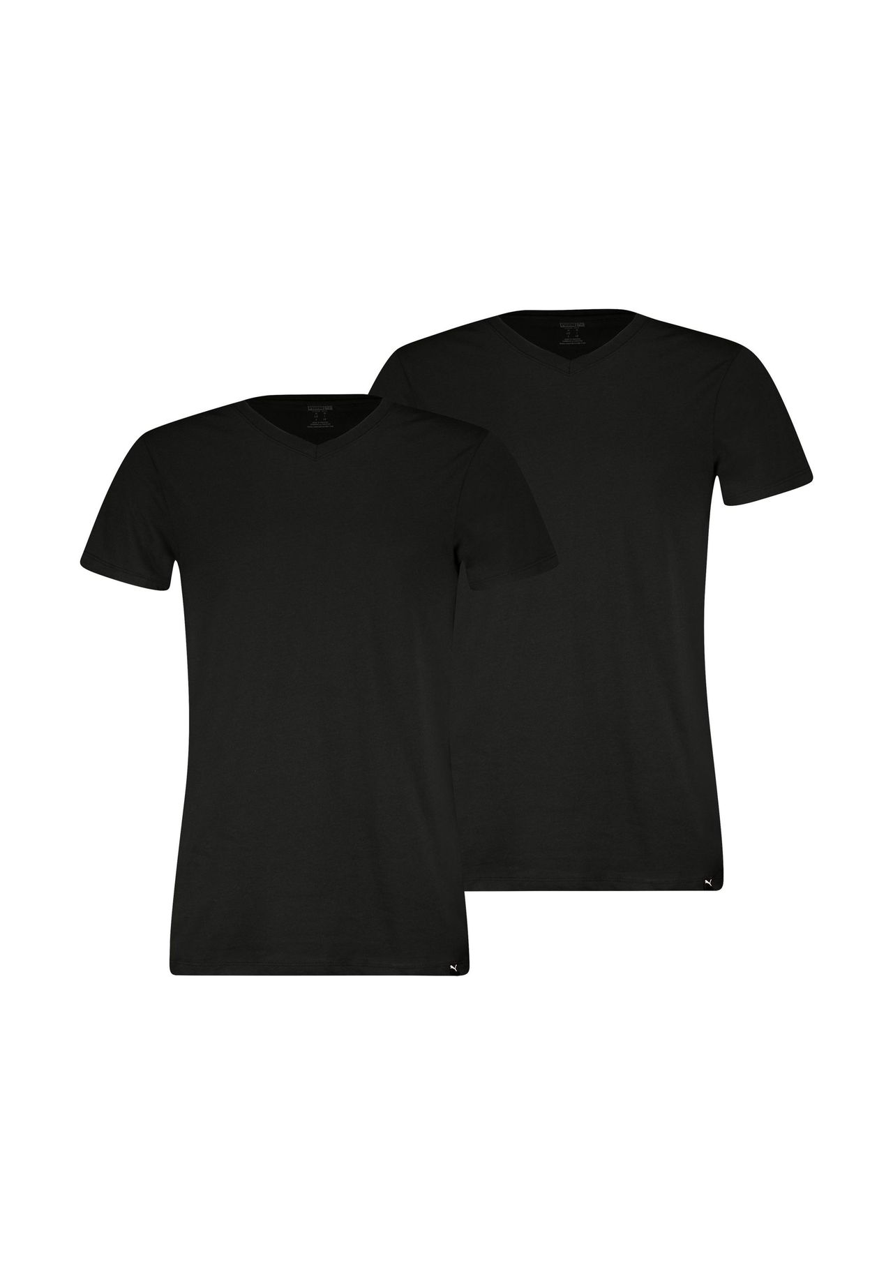 Puma Herren Schwarz 2Er Pack Shirts V-Neck T-Shirts Pure Cotton Regular Fit - Bild 6