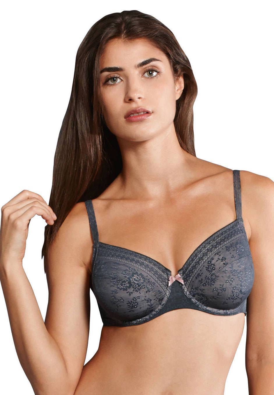 Rosa Faia Fleur BüGel-Bh, Spitzen-Details, Zierschleife, FüR Damen, Grau, 85H