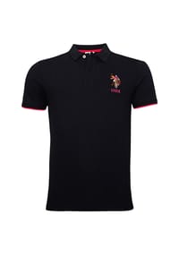 U.S. POLO ASSN. - Poloshirt Kurzarmshirt bunter Poloreiter - blau