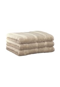 Cawö - Handtuch, 3er Pack - Noblesse2, Walkfrottier, Velours-Streifen, Baumwolle, einfarbig, 50 x 100 cm - Anthrazit