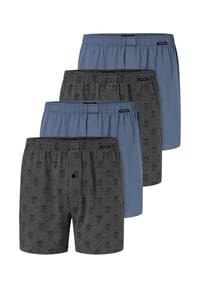 SCHIESSER - Boxershorts 4er Pack Single Jersey - Blau / dunkelblau