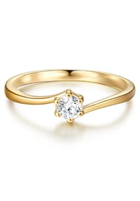 TRILANI 1934 - Ring Sterling Silber gelbgold Zirkonia weiß - gelbgold