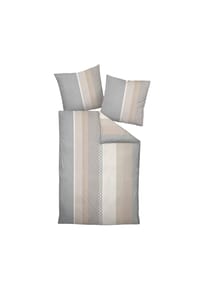 Janine® - Bettwäsche 2 teilig - Mako-Soft-Seersucker, Baumwolle, bügelfrei, uni - Beige