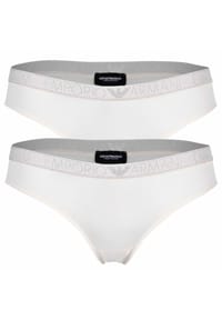EMPORIO ARMANI - Damen Slip, 2er Pack - ESSENTIAL STUDS LOGO, Briefs, Cotton Stretch - Creme