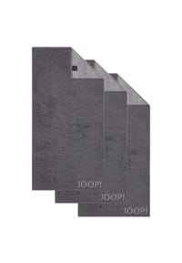 JOOP! - Handtuch Classic / Infinity Kollektion, 3er Pack - 50x100 cm, Walkfrottier - Anthrazit