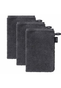 JOOP! - Waschlappen, 3er Pack - Waschhandschuh, Doubleface,16x22cm, Walkfrottier - Anthrazit Cornflower