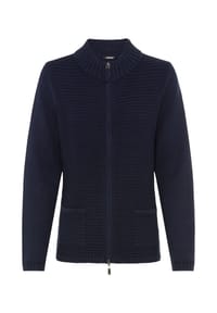 olsen - Cardigan mit Strukturstrick und Reißverschluss - Almond Beige Melange