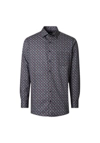 VENTI - Herren Businesshemd Langarm Print Comfort Fit - Blau