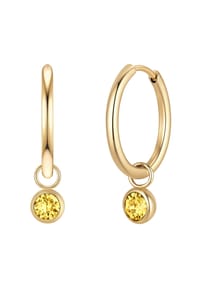 GLANZSTÜCKE MÜNCHEN - Creolen Edelstahl gelbgold Kristalle von Swarovski gelb - gelbgold