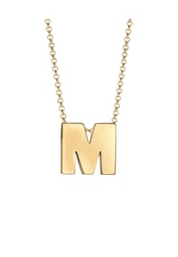 elli. - Halskette Buchstabe M Initialen Trend Minimal 925 Silber - Gold