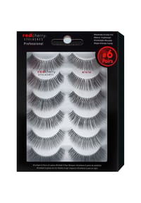 red cherry EYELASHES - Bandwimpern 747 M - 6 Pairs - schwarz