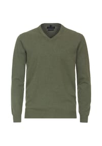 CASAMODA - Strickpullover, V-Ausschnitt, Rippbündchen, für Herren - 496 ORANGE