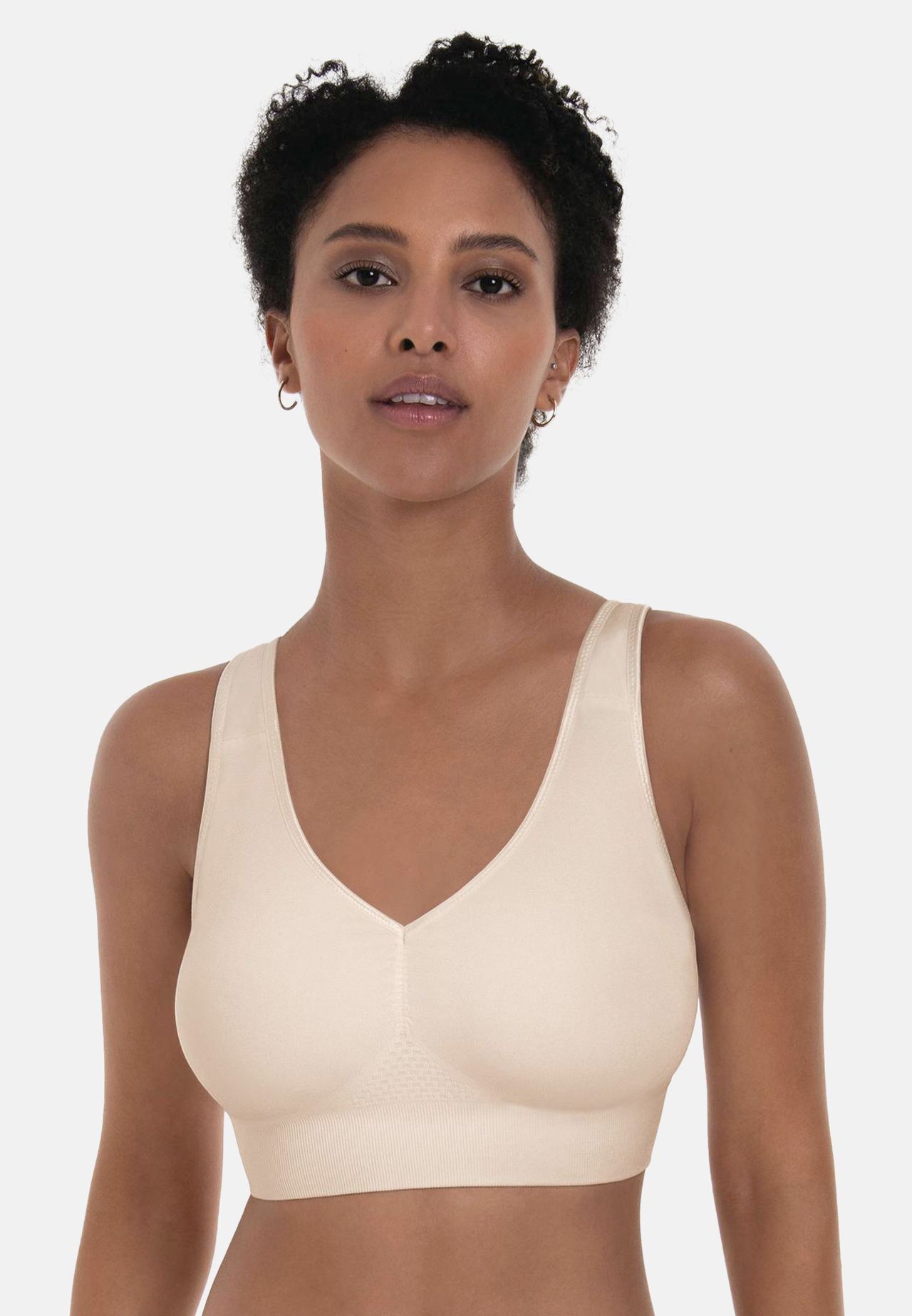 Anita Lotta Bralette, Breite TräGer, Raffung, FüR Damen, Beige, L