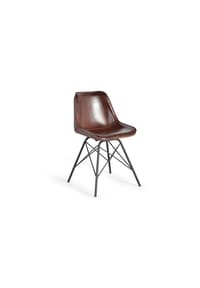 GINER & COLOMER - Ledersessel 45 cm, Industriestil - 83 x 45 x 54 - Braun