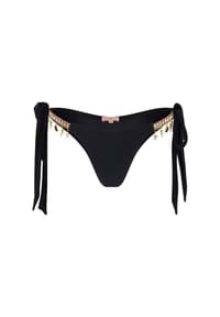 MODA MINX - Bikini Hose Seychelles Tie mit seitlicher Bindung und funkelnden Anhängern - Black
