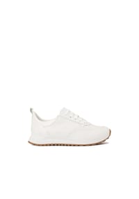 kazar - Weiße Leder-Kombi-Sneakers mit Monogramm - Weiß