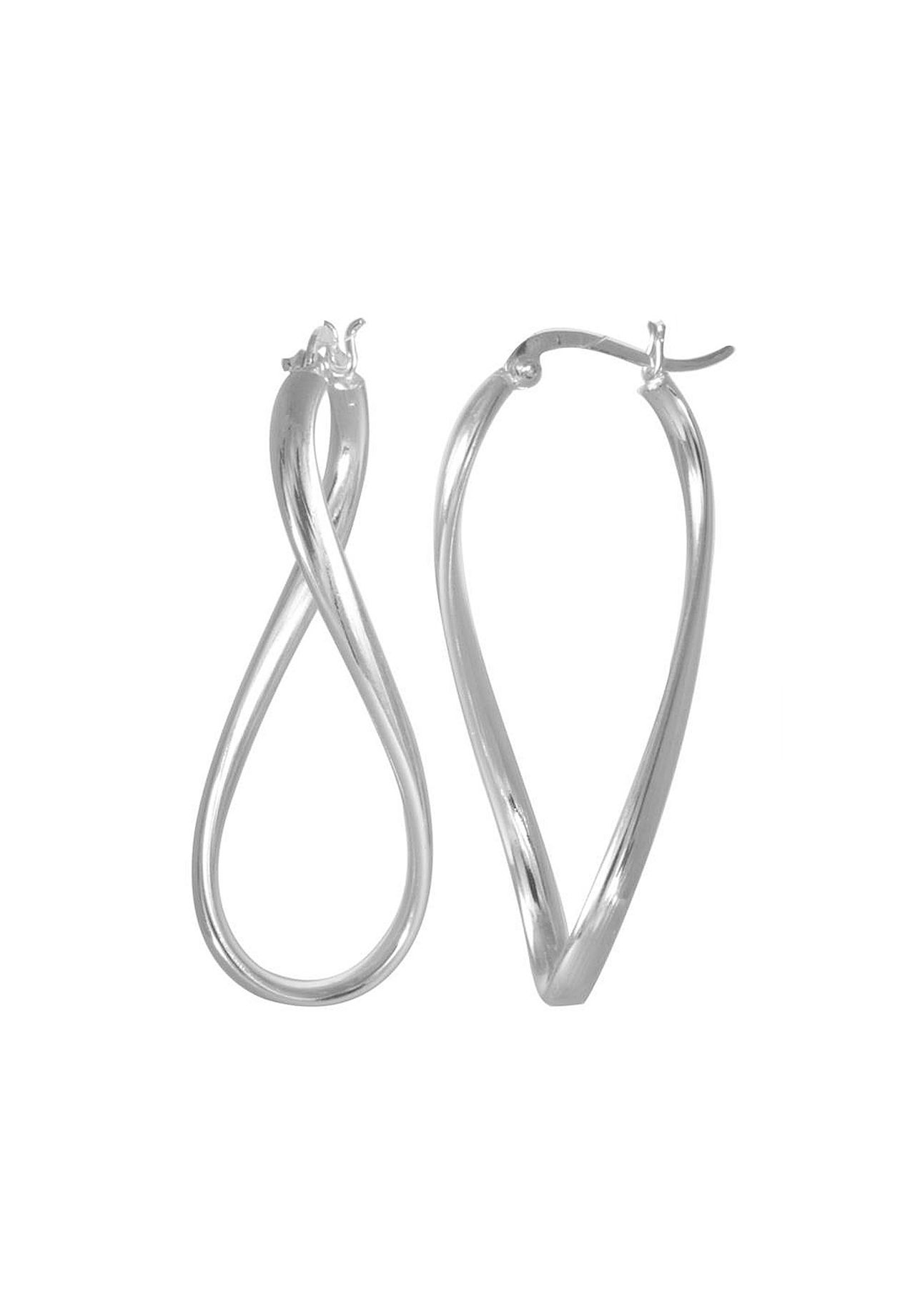 Twisted Creolen Aus Silber 925 – Hypoallergen, 20 Mm, Halboffen, Für Damen