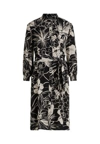 BETTY BARCLAY - Hemdblusenkleid mit Bindegürtel - Schwarz/Beige