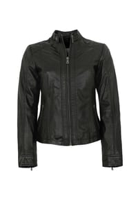 7eleven - Damen Lederjacke Lammnappa schwarz - schwarz