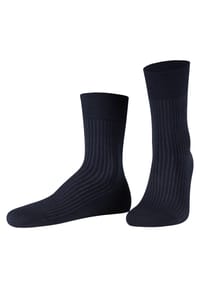 JOOP! - Damen Socken - Daily Glam Cotton Socks, Rippstruktur, merzerisierte Baumwolle, Stickerei - Dunkelblau