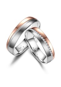 MARRYA - MARRYA MARRYA Titan Ringe Trauringe Eheringe Partnerringe - Damen Ring - silber - rosé