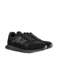 ARMANI EXCHANGE - Herren Sneaker – Microsuede, Mesh, Retro, Logo - Dunkelblau/Weiß