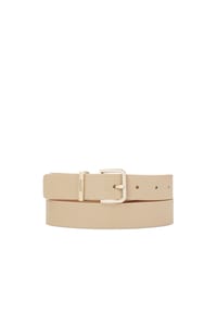 kazar - Beigefarbener Gürtel mit Gürtelschlaufe aus Metall mit Logo - Beige