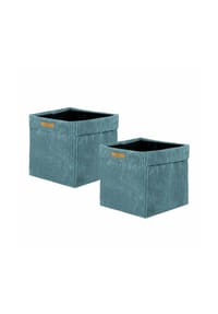 Lycce - Faltbare Aufbewahrungsbox, 2er Set - Cord, passend für Kallax Regal, abnehmbarer Bezug, robust, formstabil - Altrosa