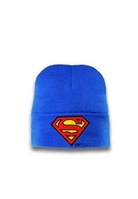 LOGOSHIRT® - Knitted Hat Superman Logo - azure blue