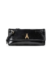 PATRIZIA PEPE - Umhängetasche Leder 23.5 cm - crinkle black