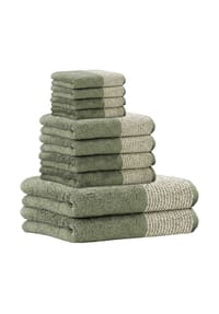 Cawö - Handtuch Set, 10-tlg. - C Two-Tone, 2x Duschtuch, 4x Handtuch, 4x Gästetuch - Basalt