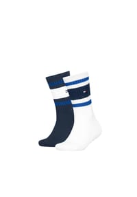 TOMMY HILFIGER - Socken, 2er-Pack, breites Rippbündchen, für Kinder - 001 NAVY