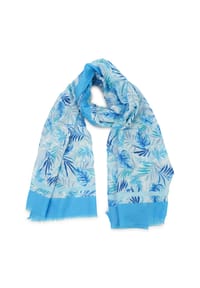 HARPA - Schal SEDA mit Botanik-Print und Metallic-Effekt - pacific blue-silver