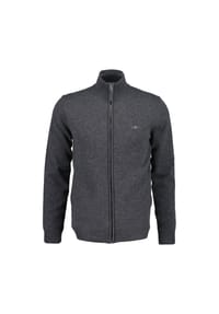 GANT - Herren Strickjacke - SUPERFINE LAMBSWOOL ZIP CARDIGAN, Stehkragen, Wolle - Dunkelblau